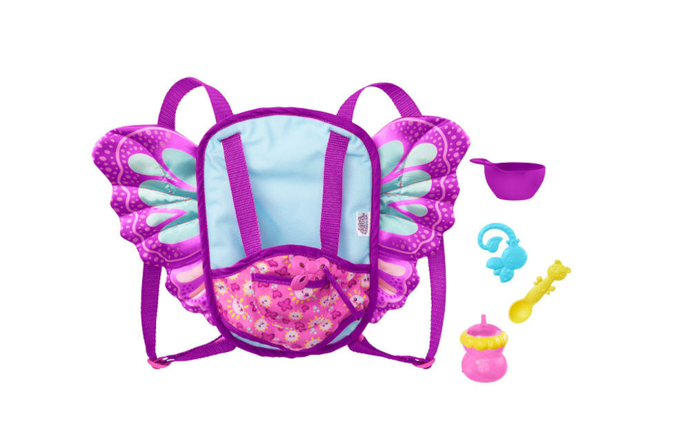 MATTEL-BABY-NOSIDELKO-HBH45 nosidełko skrzydełka wózek noszenie lalka plecy spacer wycieczka