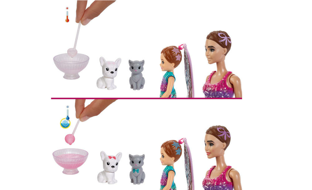 MATTEL-BARBIE-REVEAL-GXJ88 lalka wygląd temperatura woda ciepła zimna zwierzątko