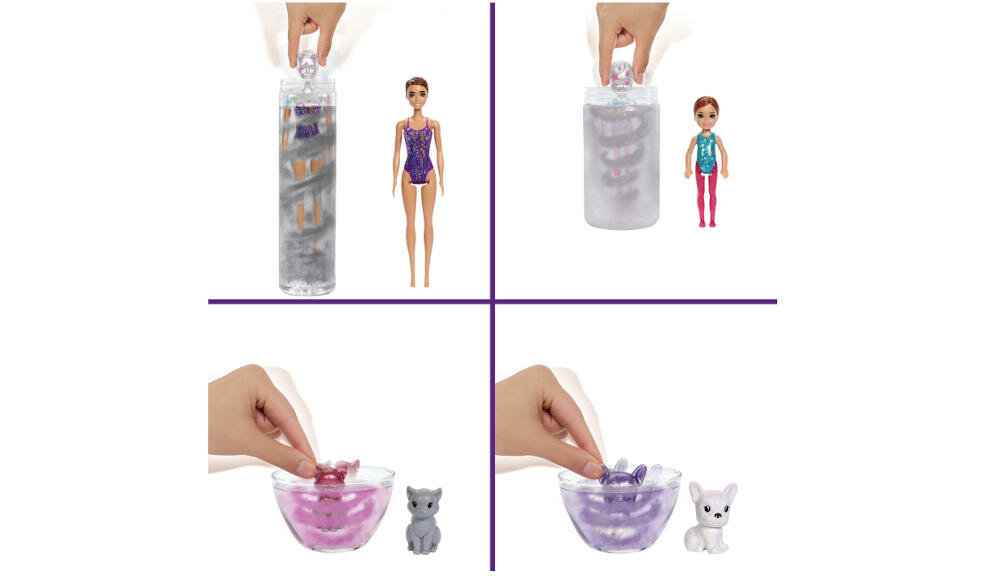 MATTEL-BARBIE-REVEAL-GXJ88 wygląd barbie zmiana kolor ozdobne brokatowe elementy