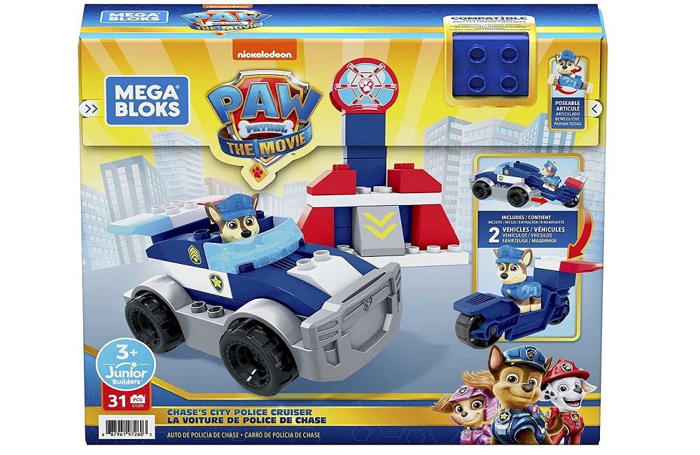 Klocki plastikowe MATTEL Mega Bloks Psi Patrol Radiowóz Chasea Produkt idealny na prezent