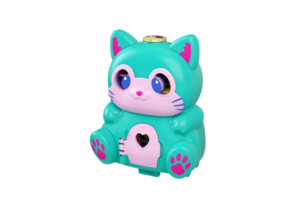 MATTEL-POLLY-POCKET-KOTEK-GTM61 seria polly pcoket dzieci mini zestaw domek kotek drzwiczki przygody