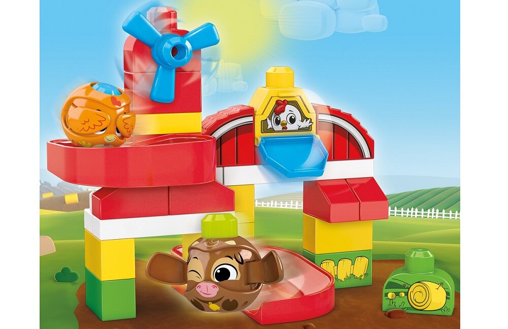 KLOCKI MEGA BLOKS FARMA A KUKU ZESTAW KLOCKÓW DLA DZIECI GRJ18 Wyraziste kolory