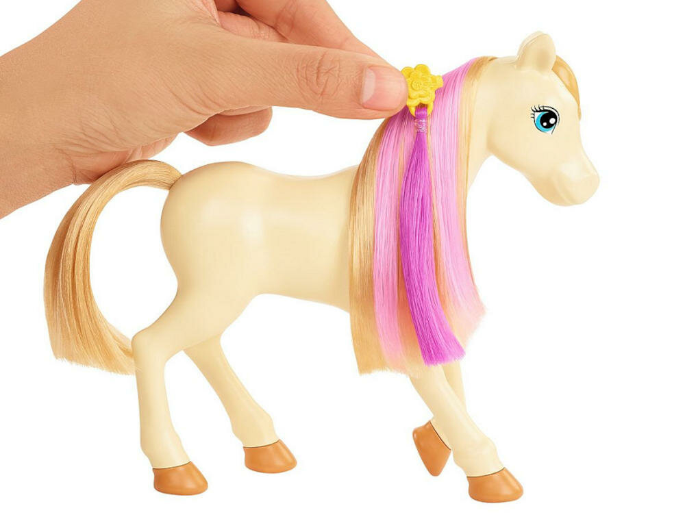 MATTEL-BARBIE-KONIKI-OPIEKA słodki mały konik przygody piękna grzywa czesanie spineczki zabawa