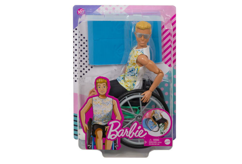 MATTEL-BARBIE-KEN-GWX93 ken lalka wózek inwalidzki akcesoria instrukcja karta gwarancyjna
