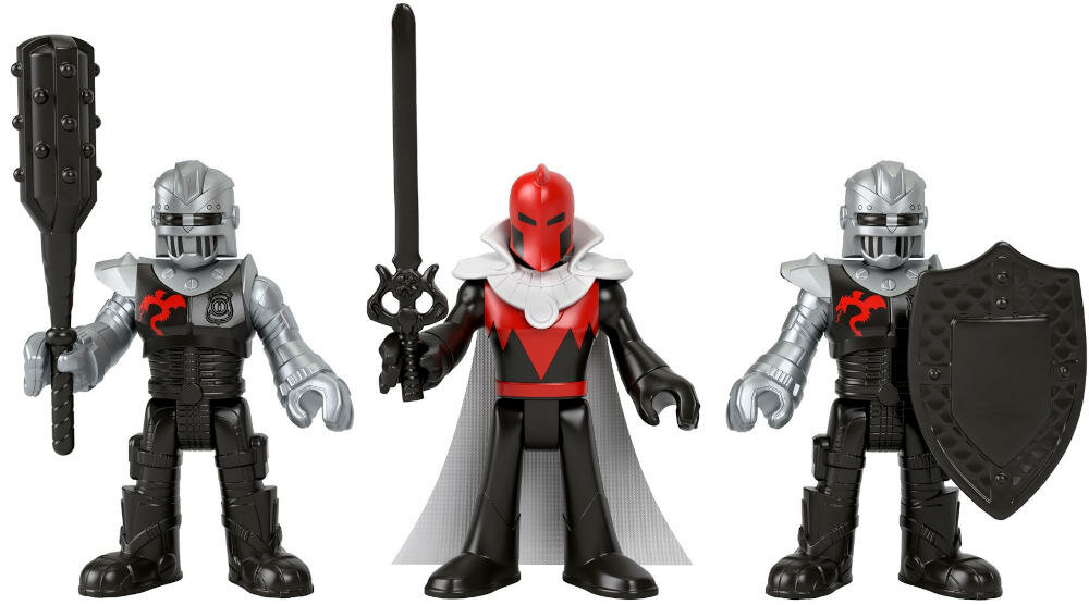 MATTEL-IMAGINEXT-RYCERZE-HCG46 drużyna rycerze hełm akcesoria walka miecz tarcza peleryna