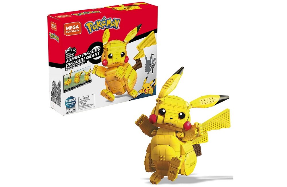 Klocki plastikowe MATTEL Mega Construx Pokemon Jumbo Pikachu FVK81 Pomoc w rozwoju życiowych umiejętności