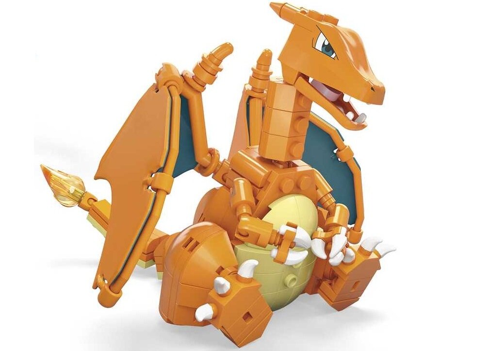 Klocki plastikowe MEGA Pokemon Charizard GWY77 mega mega bloks mega construx figurki zabawki konstruktorskie dla dzieci pokedex indeks pokemonów spis pokemonów kolekcja pokeballi Pikachu Bulbasaur Charmander Squirtle Eevee charizard czarizard figurka pokemon pokemon klocki pokemon do zbudowania zestaw konstrukcyjny pokemon
