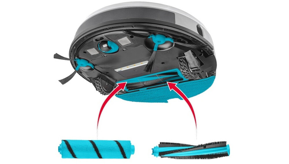 Robot sprzatajacy CONCEPT VR3205 3w1 Perfect Clean Laser UVC Y-wash dwie szczotki glowne i dwie szczotki boczne