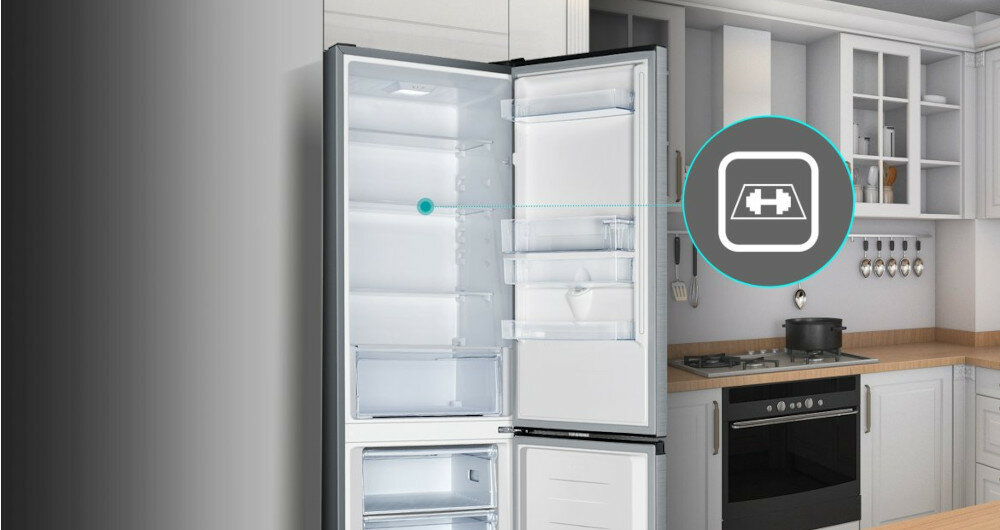 LODÓWKA HISENSE RB470N4BID szkło półki