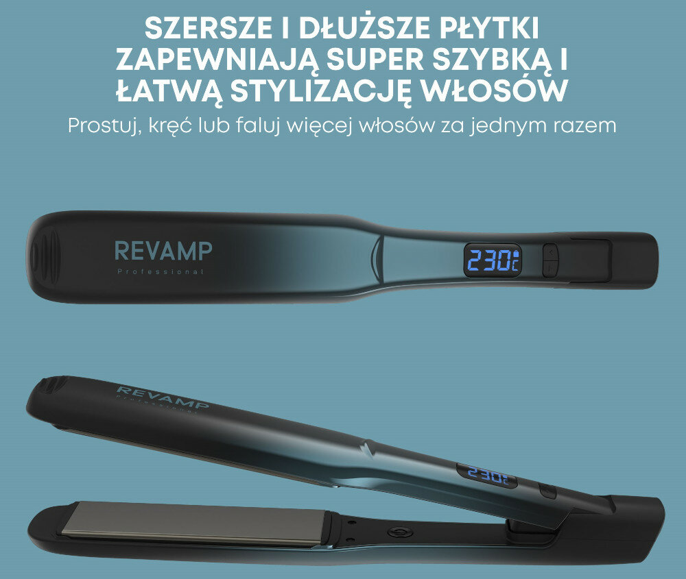 Prostownica REVAMP Progloss ST-2000 wieksze i lepsze plytki ceramiczne i jonowe idealne dla osob o dlugich kreconych i gestych wlosach