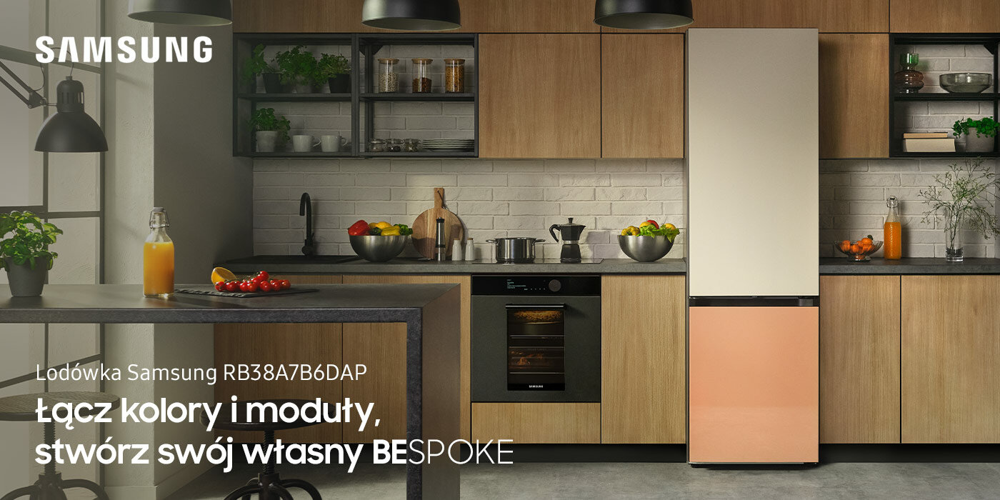 Model RB38A7B6DAP/EF dostępny w Media Expert na zdjęciu został przedstawiony z frontami w kolorze alabastrowej bieli i eleganckiej brzoskwini - wymienne panele frontowe sprzedawane są osobno Model RB38A7B6DAP/EF dostępny w Media Expert na zdjęciu został przedstawiony z frontami w kolorze alabastrowej bieli i eleganckiej brzoskwini - wymienne panele frontowe sprzedawane są osobno