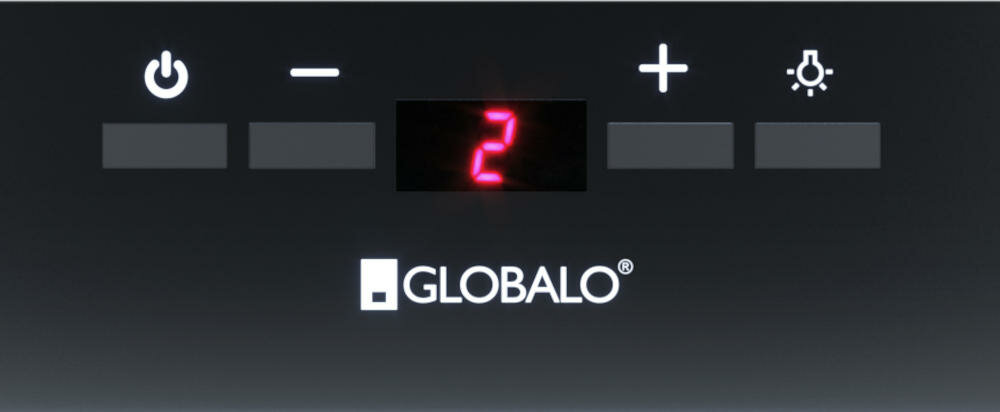 GLOBALO-Agendero-60-2-Black okap sterowanie przyciski soft touch wygodne prosta obsługa panel