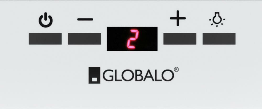 GLOBALO-Agendero-60-2-White okap sterowanie przyciski soft touch wygodne prosta obsługa panel
