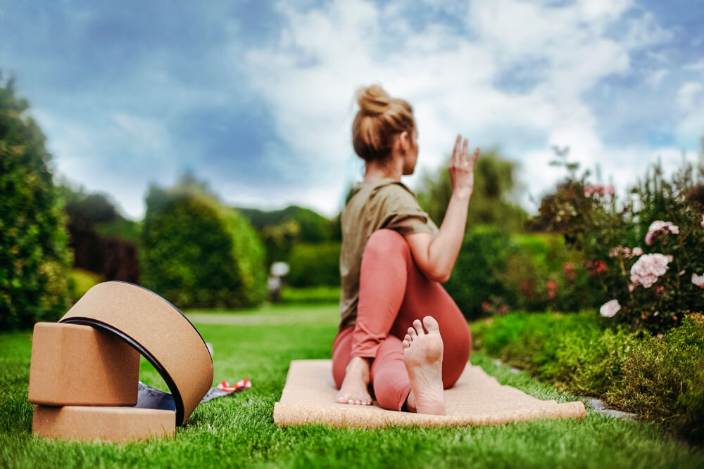 Zestaw do jogi SPOKEY Savasana wykonanie korek design