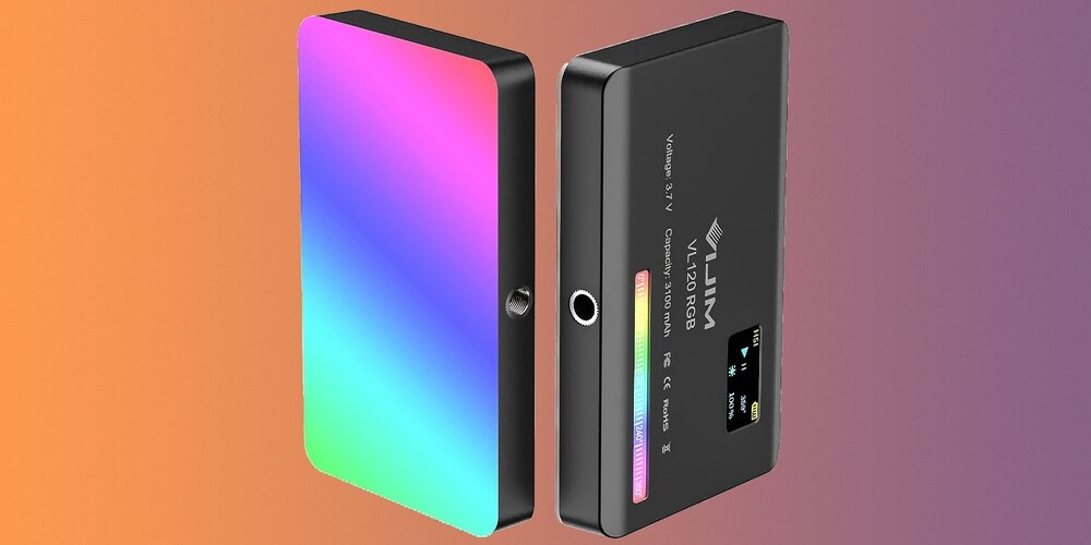 Lampa LED Ulanzi VL120 widoczny przód oraz tył produktu