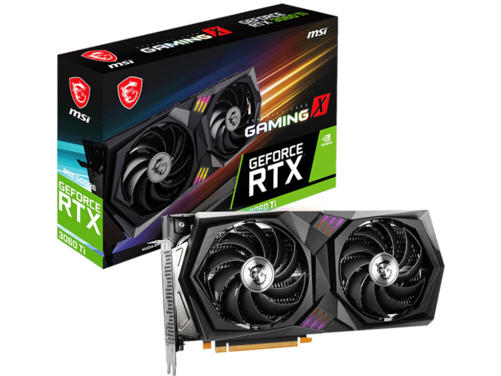 Karta graficzna MSI GeForce RTX 3060 Ti Gaming X LHR 8GB zawartosc opakowania