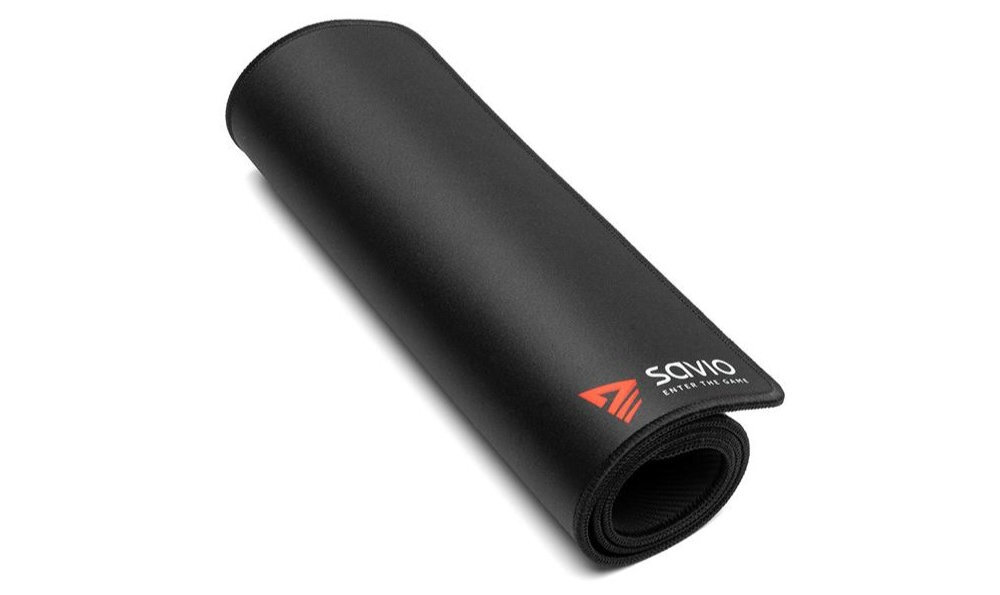 SAVIO Turbo Dynamic Starannie wykończone, obszywane krawędzie długą żywotność - zwinięta podkładka na białym tle, widoczne obszyte krawędzie