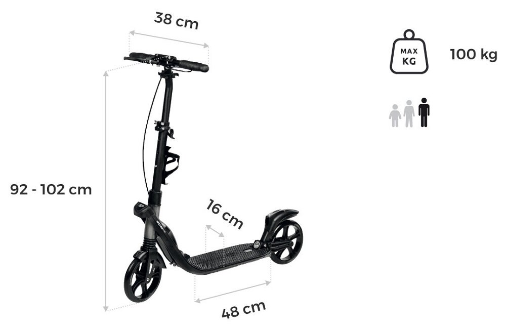 Hulajnoga SPOKEY Taranis Czarno niebieski Kompaktowa