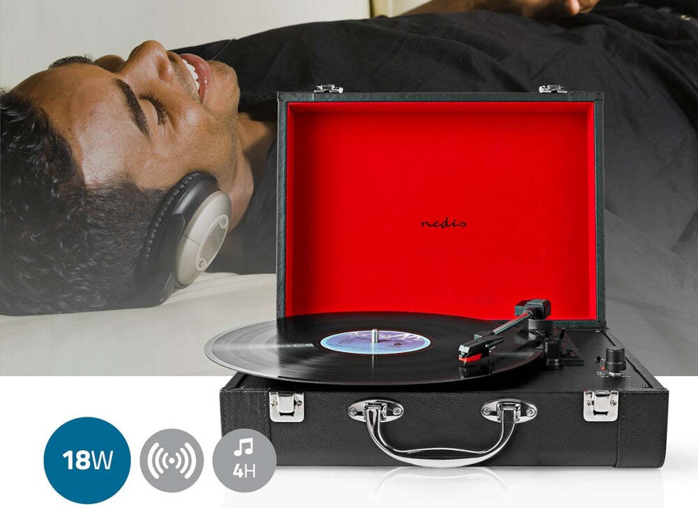 Gramofon NEDIS TURN 210BK - Gramofon z funkcją Bluetooth
