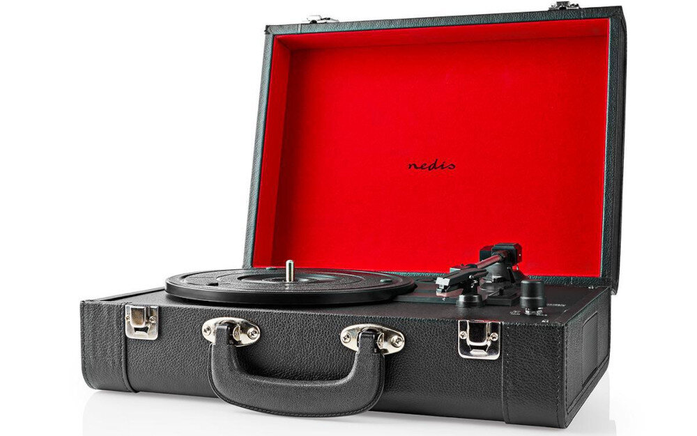 Gramofon NEDIS TURN 210BK - Łatwa obsługa i funkcje, Wbudowany przedwzmacniacz