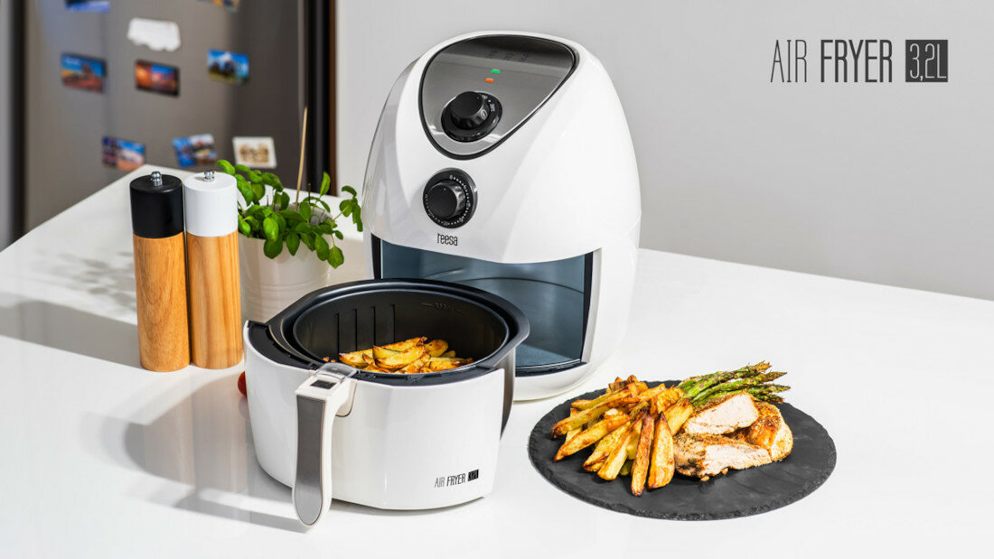 Frytkownica beztluszczowa TEESA Digital TSA8047 Air Fryer szybko sie nagrzewa rownomierne rozprowadzanie ciepla