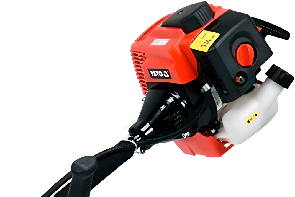 Kosa spalinowa YATO YT-85003 silnik 2-suwowy moc 1,3 kW pojemnosc 42,7 cm3 niezalezne od pradu maksymalna predkosc obrotowa 10000 obr/min system EASY START lagodny rozruch brak odrzutu podczas uruchomienia praca latwa przyjemna bezpieczna