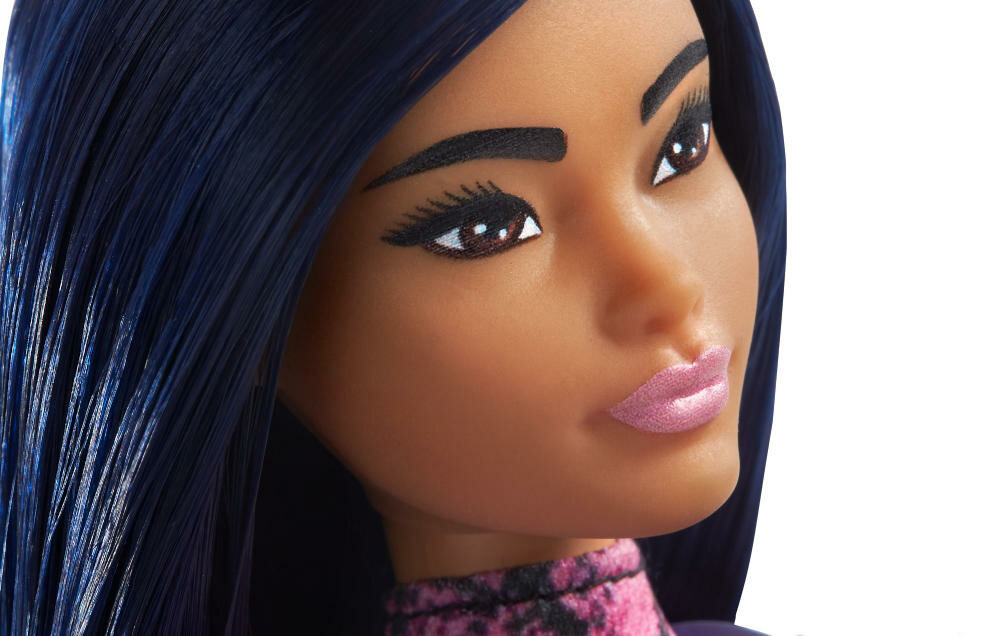 MATTEL-BARBIE-FASHIONISTAS-GXY99 lalka włosy oczy brązowe makijaż