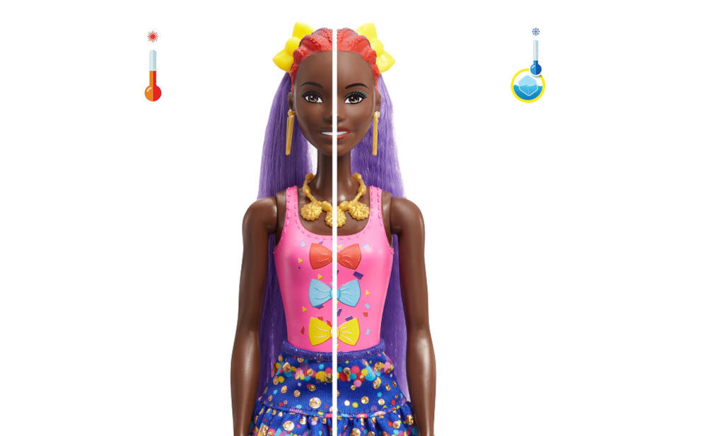 MATTEL-BARBIE-REVEAL-HBG40 temperatura woda ciepła zimna lalka kolor oczy skóra nogi