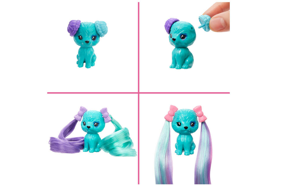 MATTEL-BARBIE-REVEAL-HBG41 opakowanie przyjaciel piesek imprezowo fryzura