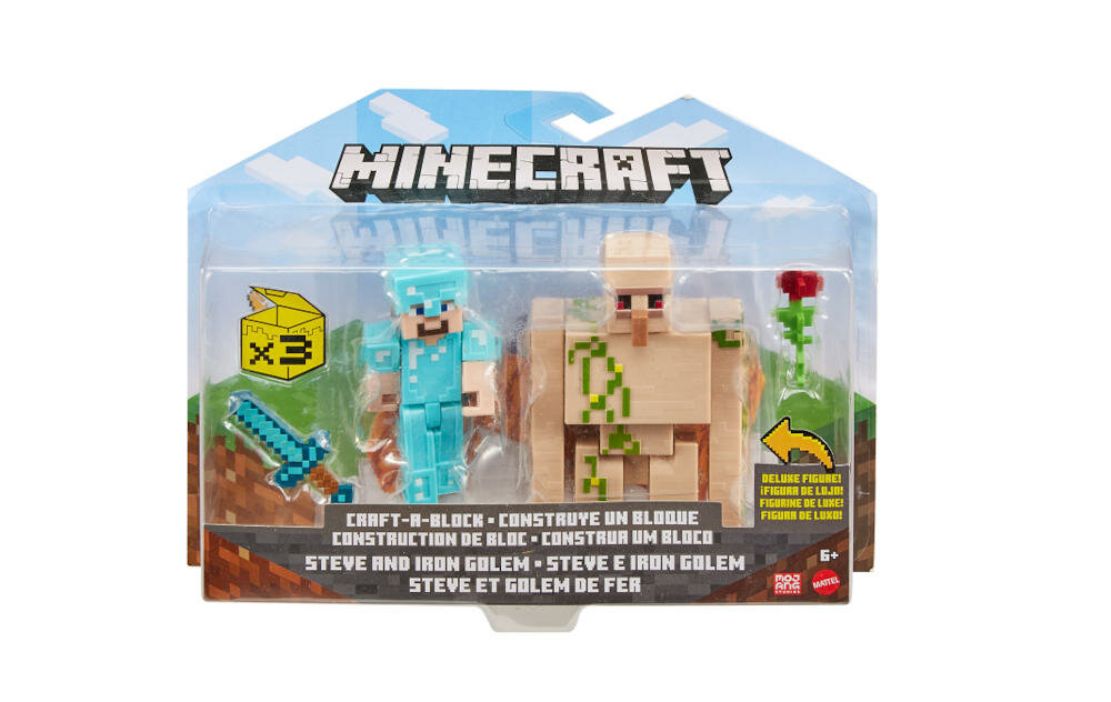 MATTEL-MINECRAFT-GVV18 opakowanie figurki akcesoria instrukcja karta gwarancyjna