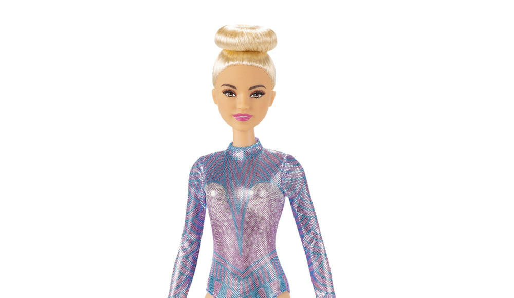 MATTEL-BARBIE-KARIERA-GTN65 realistycznie delikatny makijaż koczek artystka brokatowy kostium