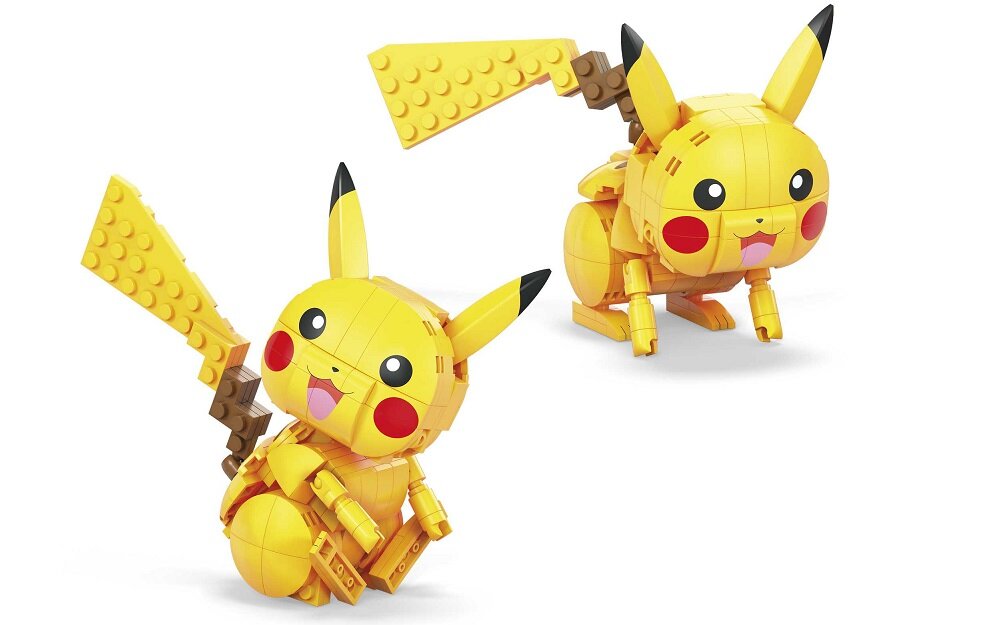 Klocki konstrukcyjne MEGA Pokemon Pikachu Średni Pokemon do zbudowania GMD31 mega mega bloks mega construx budowanie konstruowanie składanie konstrukcja zabawka konstrukcyjna zabawka do zbudowania zestaw konstruktorski zabawka konstruktorska zabawki konstruktorskie dla dzieci kolekcja Pokeballi Pikachu Bulbasaur Charmander Squirtle Eevee