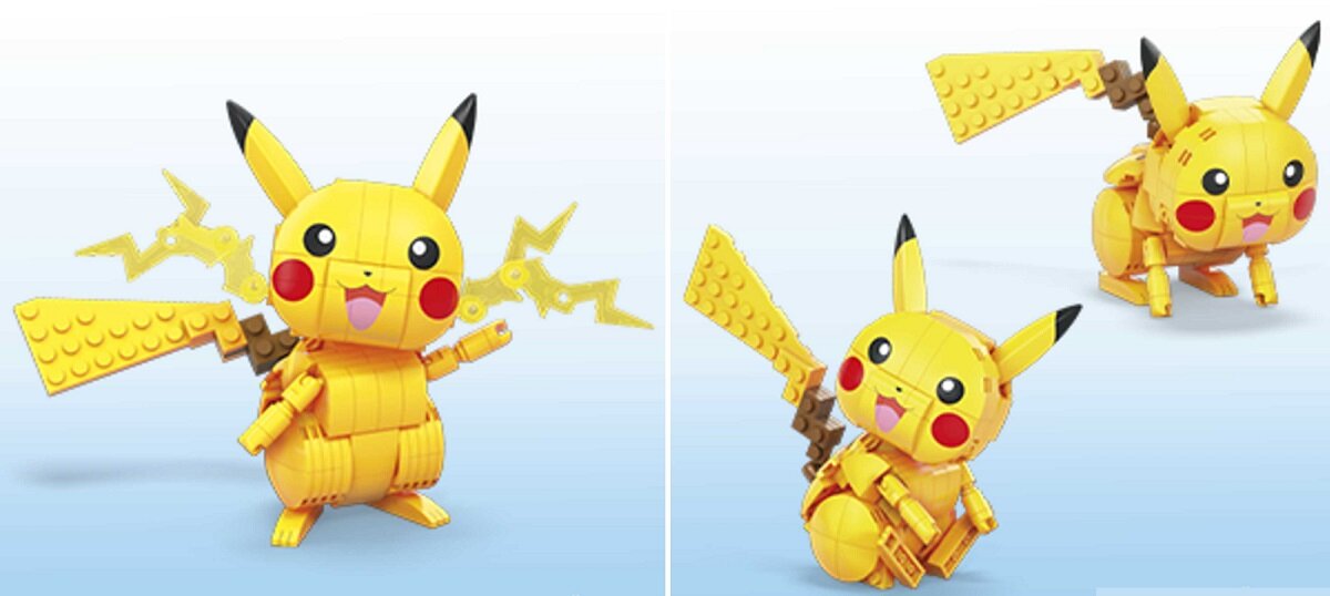 Klocki konstrukcyjne MEGA Pokemon Pikachu Średni Pokemon do zbudowania GMD31 mega mega bloks mega construx budowanie konstruowanie składanie konstrukcja zabawka konstrukcyjna zabawka do zbudowania zestaw konstruktorski zabawka konstruktorska zabawki konstruktorskie dla dzieci kolekcja Pokeballi Pikachu Bulbasaur Charmander Squirtle Eevee