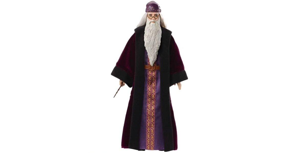 lalka MATTEL Harry Potter Albus Dumbledore FYM54 fani kolekcjonerzy magia czary sceny zabawa kultowa szyja ramiona biodra różdżka wymiary chłopiec dziewczynka