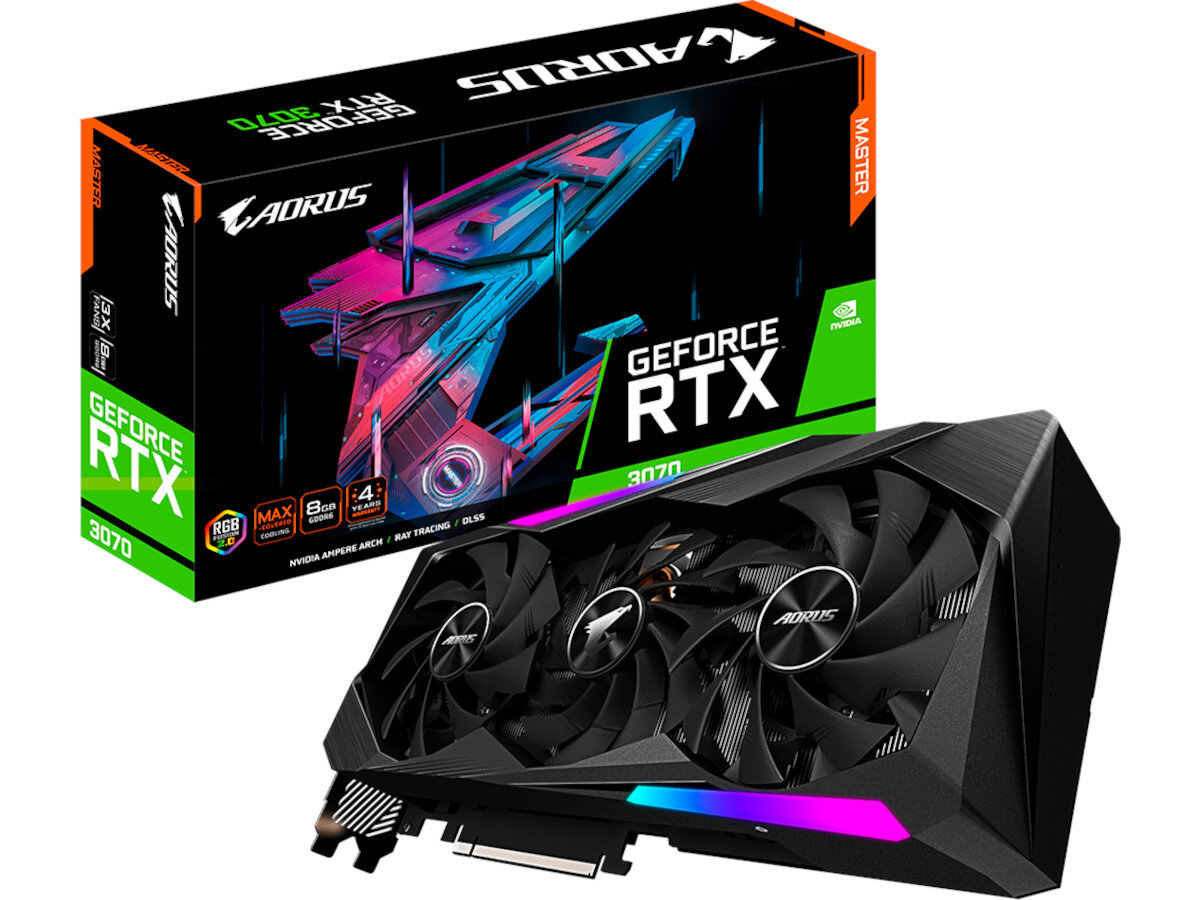 Karta graficzna GIGABYTE Aorus GeForce RTX 3070 Master LHR 8GB zawartosc opakowania