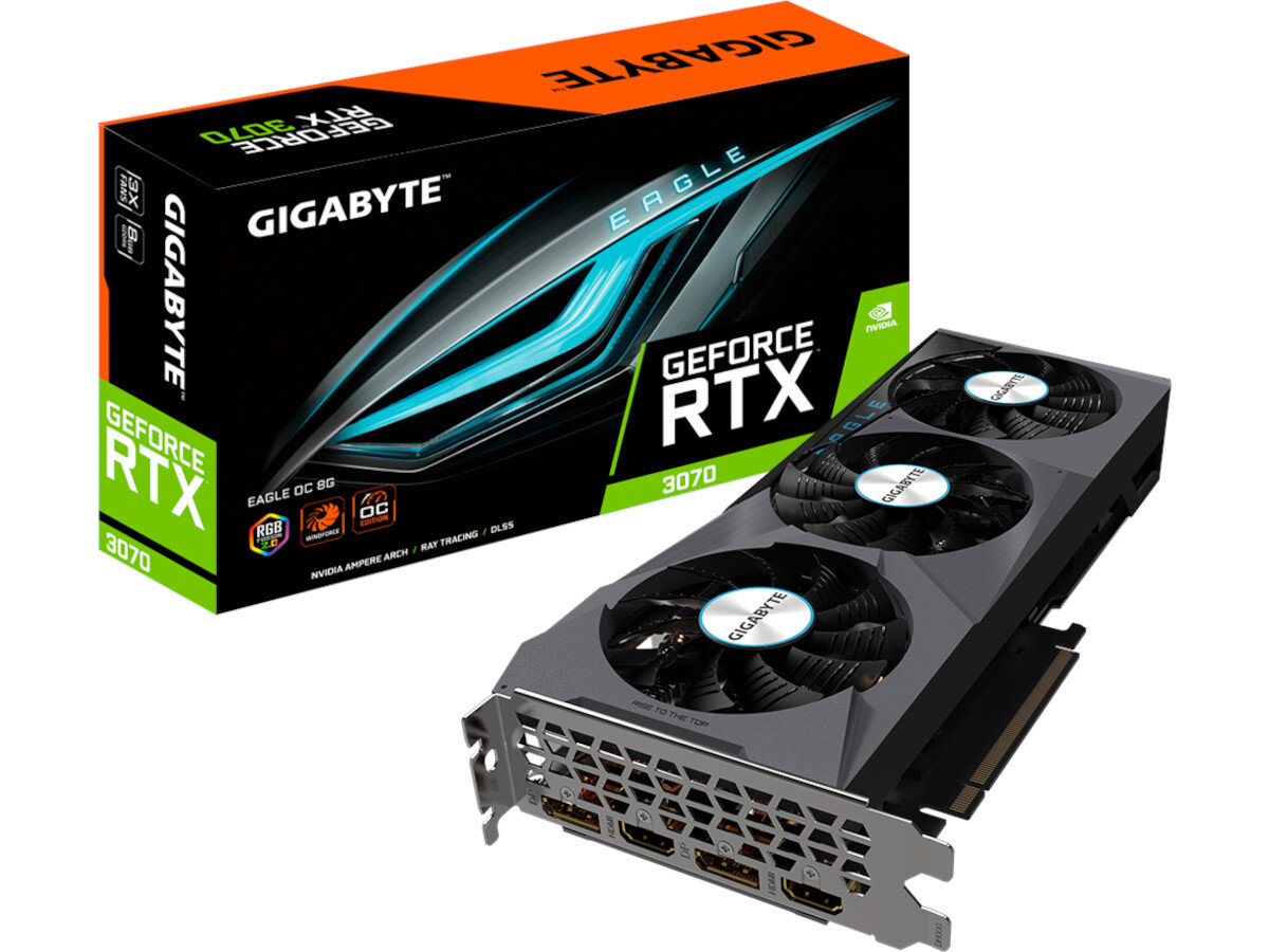 Karta graficzna GIGABYTE GeForce RTX 3070 Eagle OC LHR 8GB zawartosc opakowania