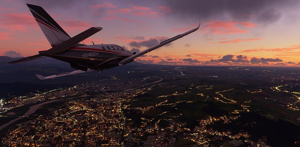 Microsoft Flight Simulator Gra PC dzień i noc screen samolot