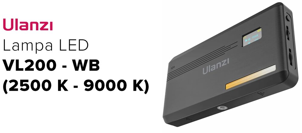 Lampa LED Ulanzi VL200 baner prezentujacy pokrętła