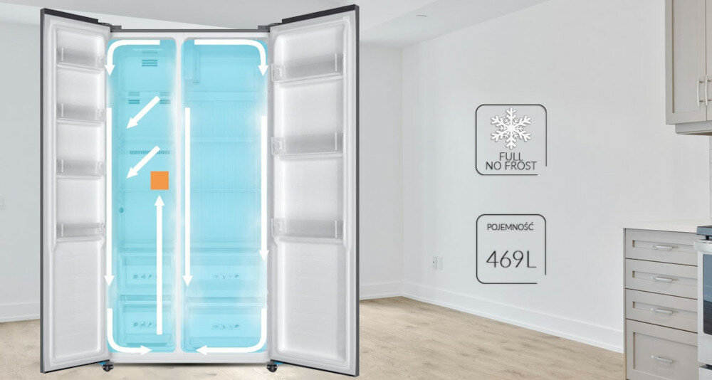 LODÓWKA MPM-439-SBS-15 WD bez szronu cicha praca