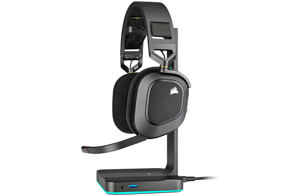 SŁUCHAWKI CORSAIR HS80 RGB WIRELESS CARBON HiFi