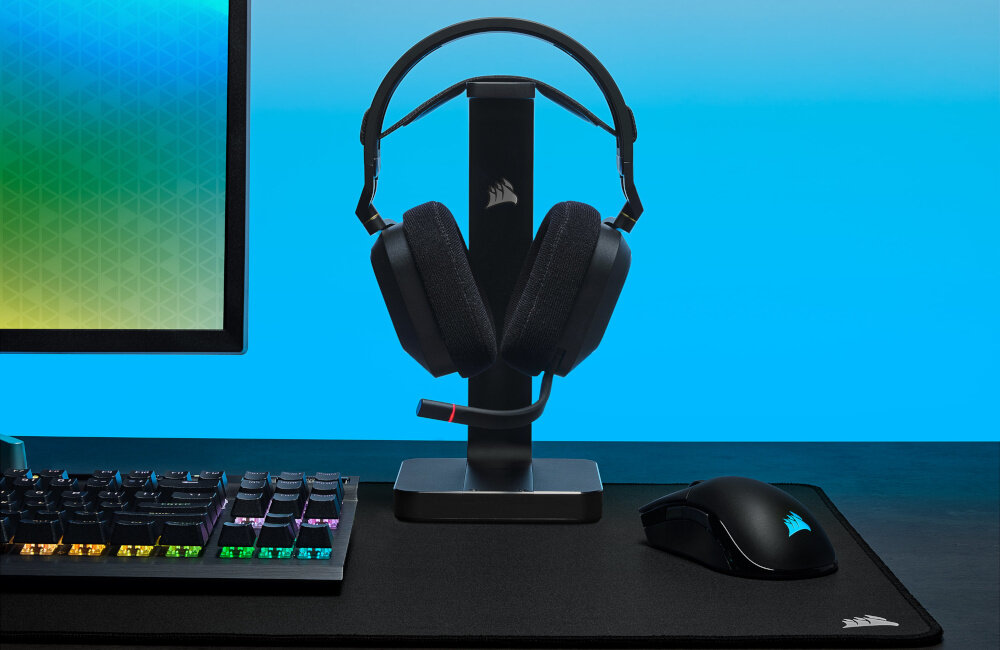 SŁUCHAWKI CORSAIR HS80 RGB WIRELESS CARBON przetworniki pasmo przenoszenia