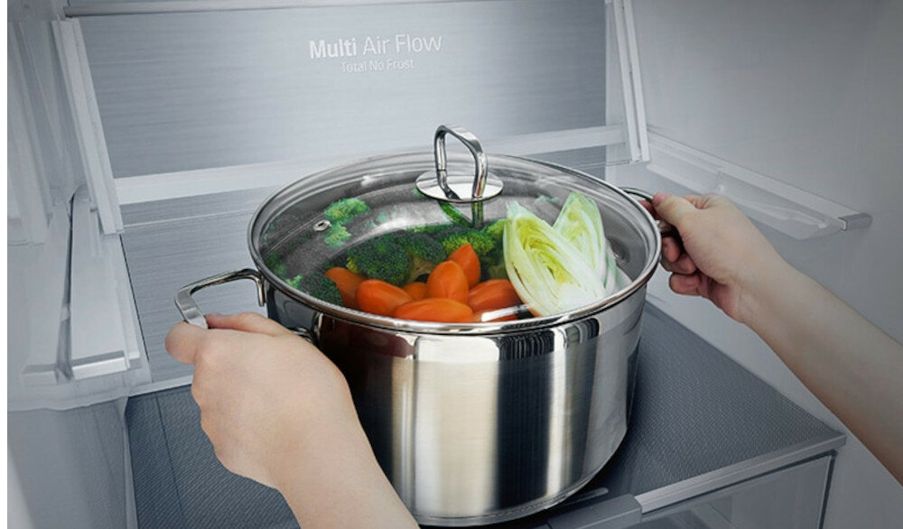 LODÓWKA LG GBB72NSUGN składana półka wysokie naczynia