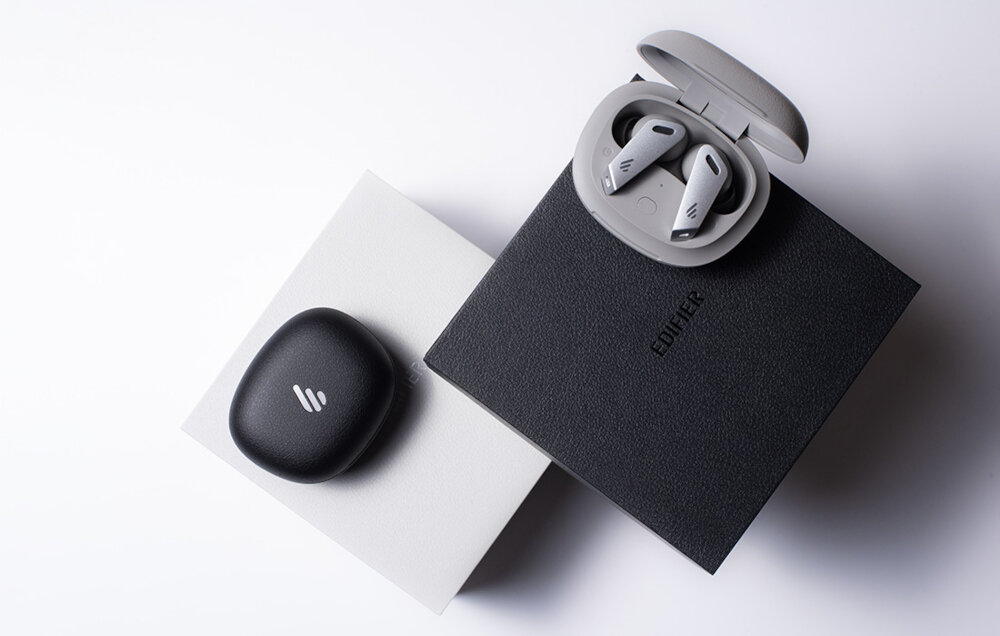 Słuchawki dokanałowe EDIFIER NB2 Pro BEZPRZEWODOWE TECHNOLOGIA SZUM MUZYKA PRZETWORNIKI KONTAKT MIKROFONY BLUETOOTH TRYB GAMINGOWY GRASZYBKIE ŁADOWANIE WODOODPORNE CZUJNIK PODCZERWIEŃ