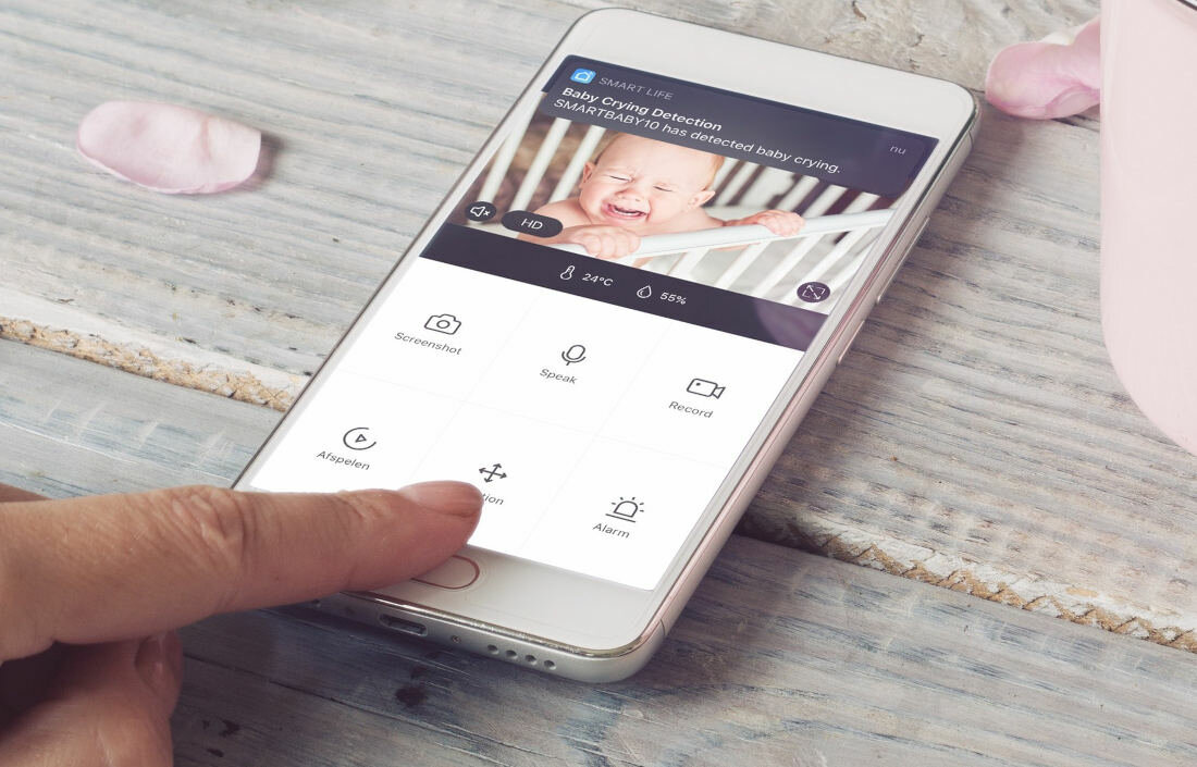 Niania elektroniczna ALECTO SmartBaby 10 wygodna obsluga aplikacja funkcja noktowizora fukcja talk