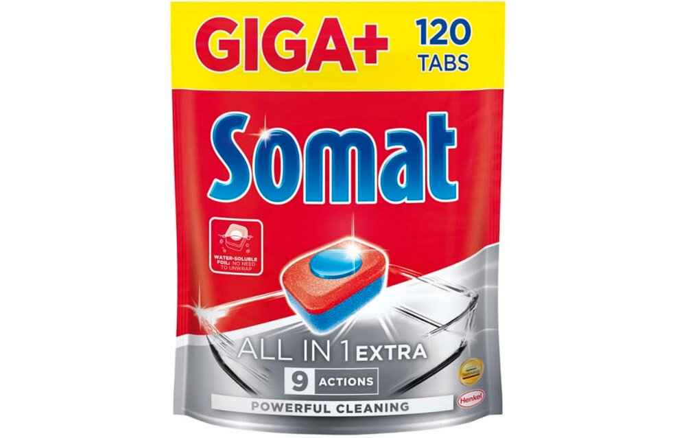 Tabletki do zmywarek SOMAT All-in-1 Extra 120 szt. idealne czyszczenie skuteczne dzialanie intensywne oczyszczanie uproczywe zabrudzenia