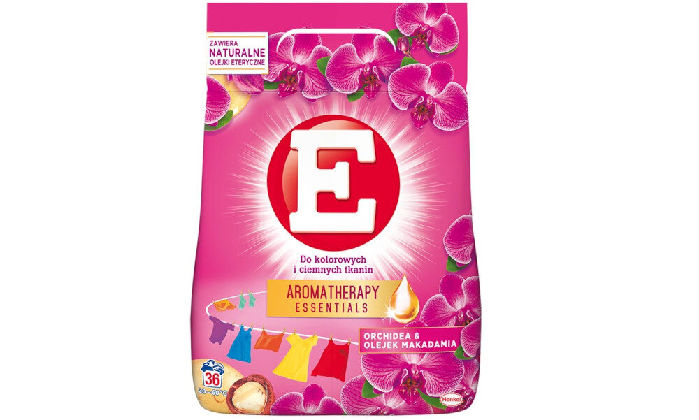 Proszek do prania E Aromatherapy Essentials Orchidea & Olejek Makadamia 2.34 kg WAGA PRZEZNACZENIE 36 PRAN ZAPACH