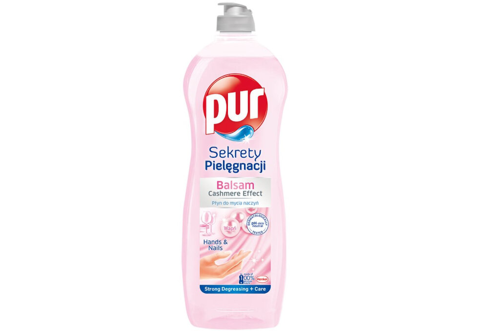 Plyn do mycia naczyn PUR Sekrety Pielegnacji Hands & Nails 750 ml testowany dermatologicznie neutralne pH dla skory