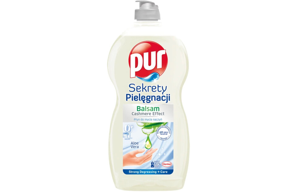 Plyn do mycia naczyn PUR Sekrety Pielegnacji Aloes 1200ML pielegnuje dlonie neutralne pH skory