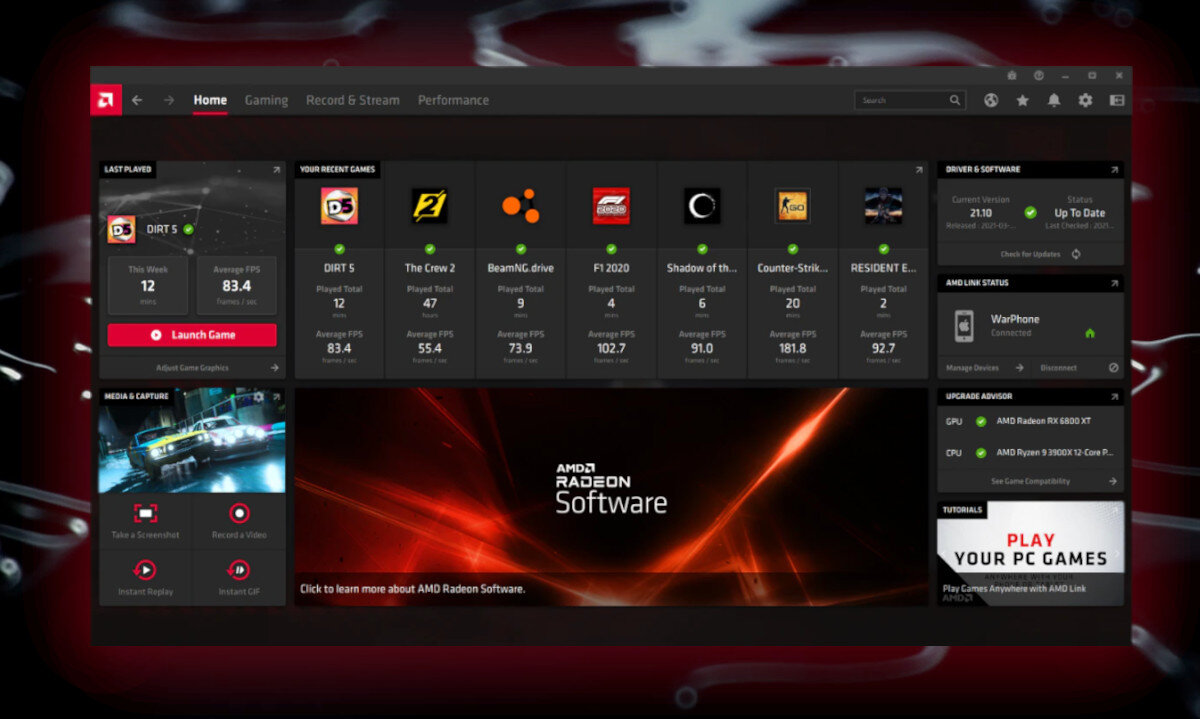 Karta graficzna XFX Speedster Swft 210 Radeon RX 6600 XT 8GB oprogramowanie sterowniki funkcje