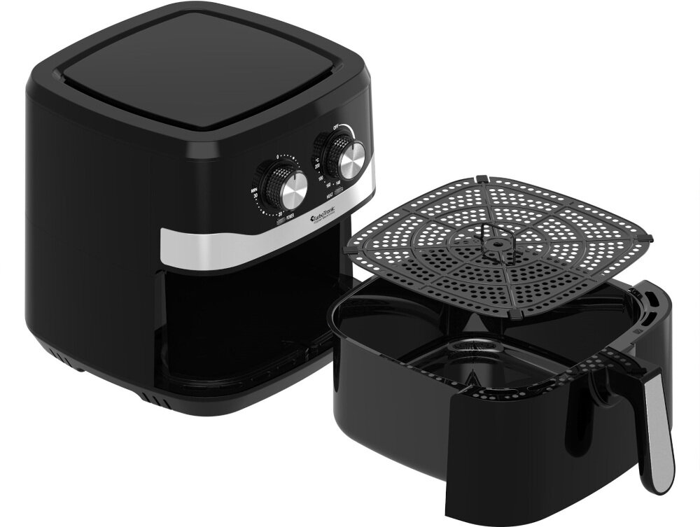 Air Fryer Frytkownica beztłuszczowa TURBOTRONIC TT-AF7M 7.5l programator czasowy Czystość bez wysiłku Koszyk i misa pokryte są nieprzywierającą powłoką higiena dziewięć automatycznych funkcji smażenia